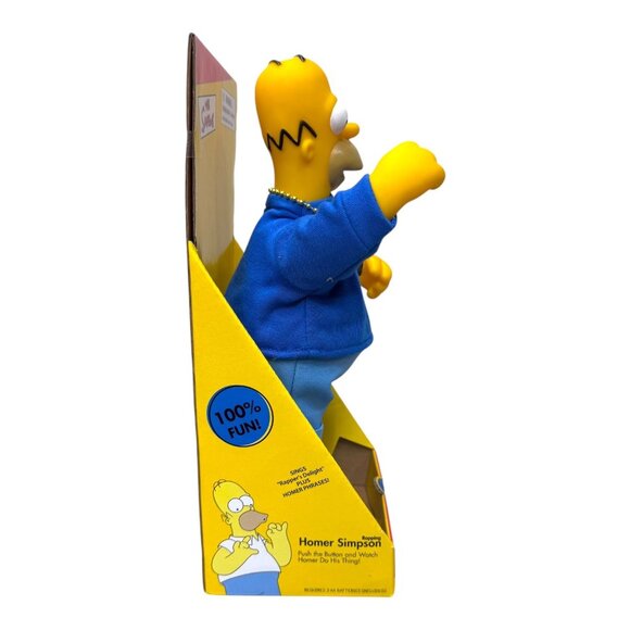 Rapping Dancing Homer Simpson Talking Figure In Box New Old Stock Doll 2002 NOS - Picture 2 of 5